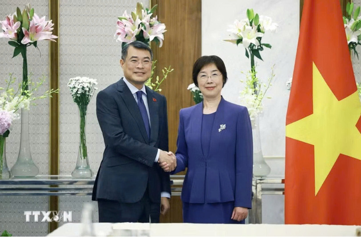 Thủ tướng Lê Minh Hưng tiếp bà Zou Jiayi (Trâu Gia Di), Chủ tịch Ngân hàng Đầu tư Cơ sở hạ tầng Châu Á (AIIB). Ảnh: Dương Giang/TTXVN