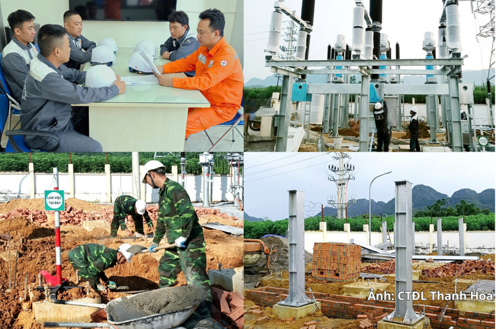 Triển khai tổ chức thi công, lắp đặt tụ bù tại Trạm biến áp 110kV Bá Thước (CTĐL Thanh Hóa).